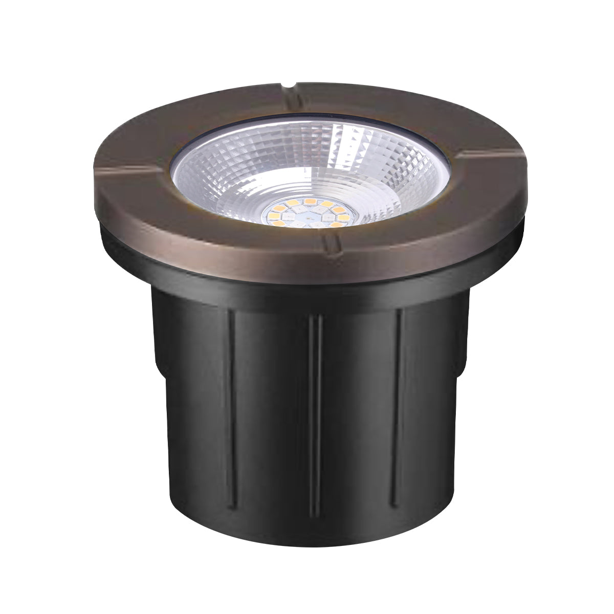 Solid Brass In-Ground Ribbed Lens Well Light - Envision LED