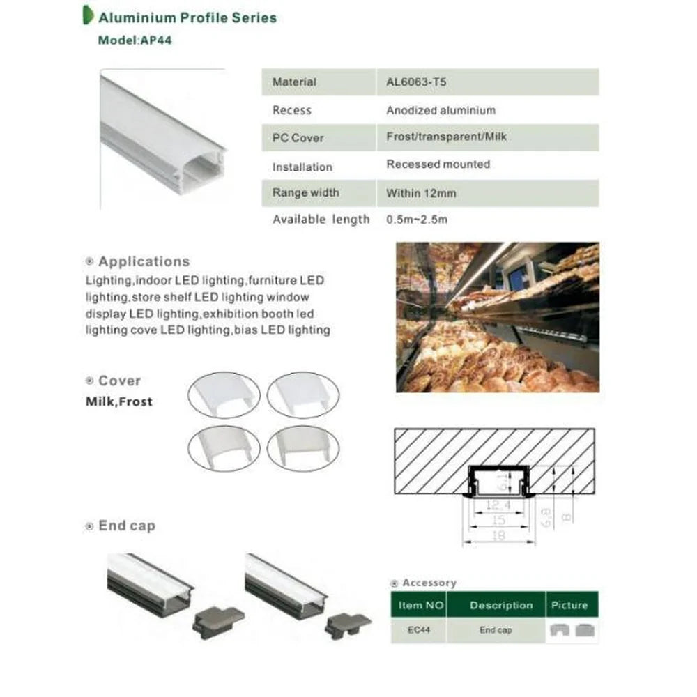 11/16" Recessed Black Aluminum Channel - Abba Lighting USA