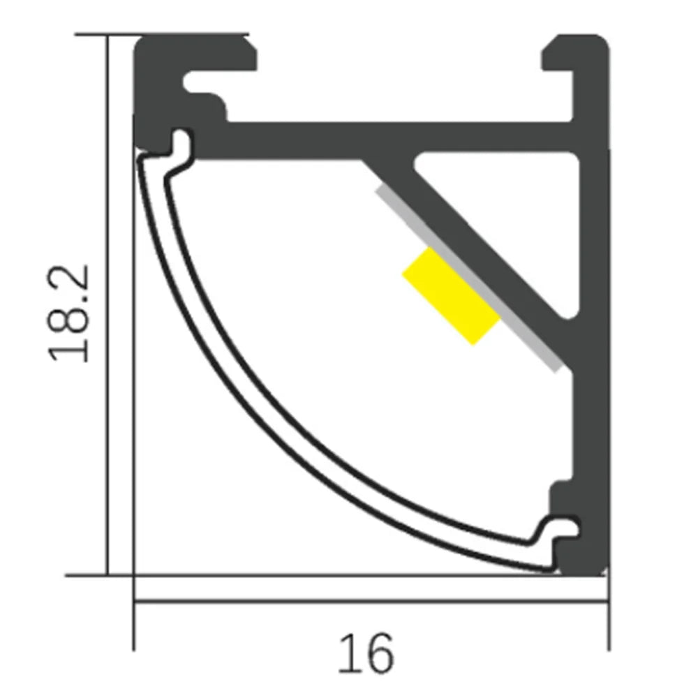 5/8" Milky Corner Aluminum Channel - Abba Lighting USA