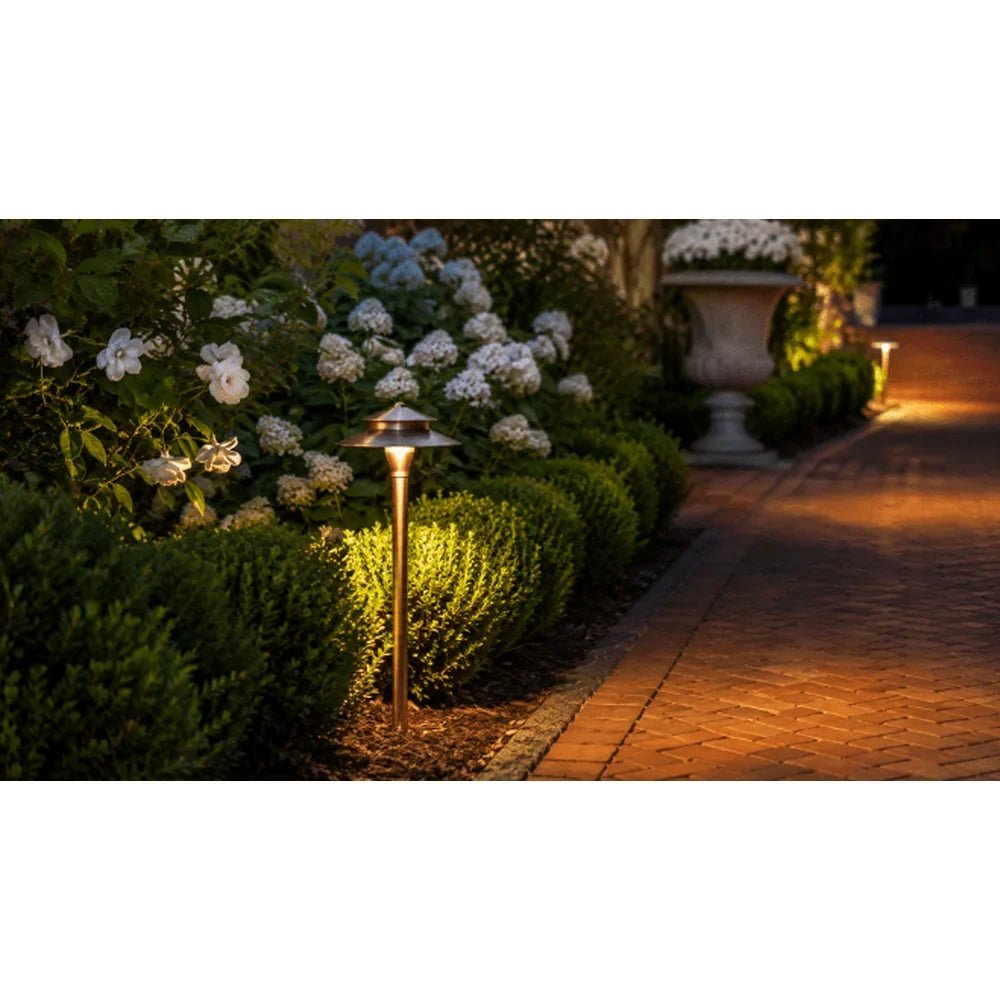 Natural Heavy Duty Cast Brass Outdoor Path Light- Abba Lighting USA