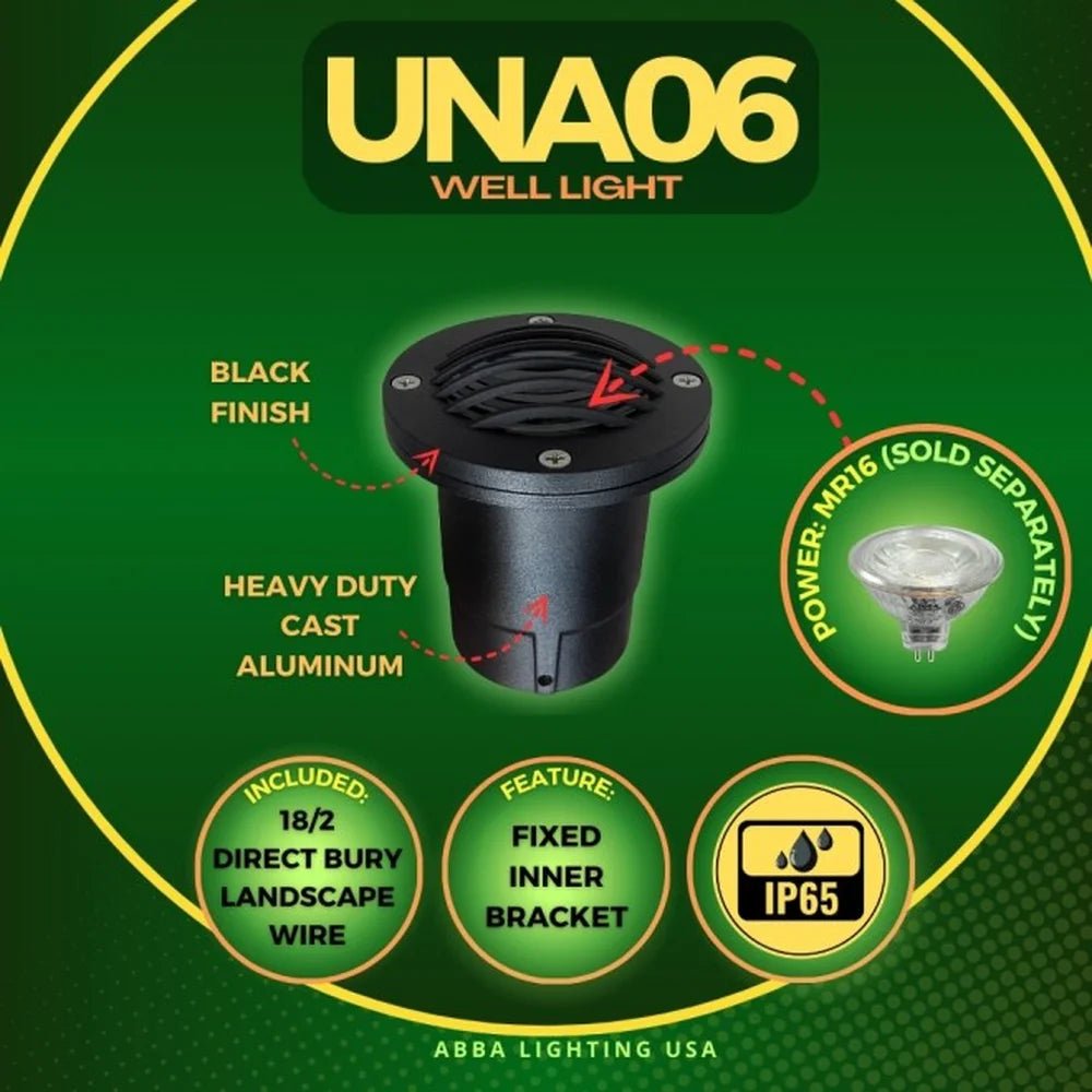 Heavy Duty Cast Aluminum Well Light Black Finish IP65 - Abba Lighting USA