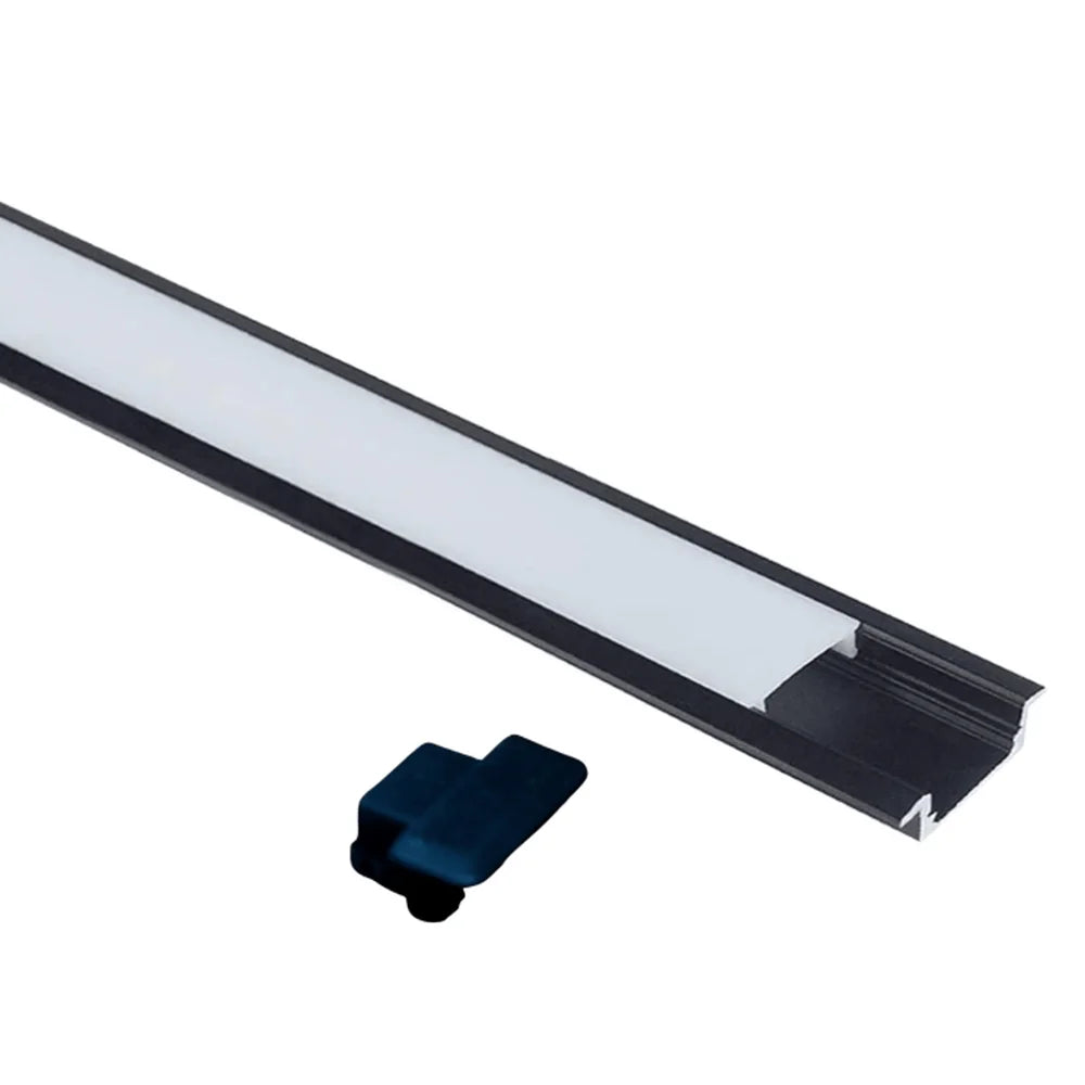 11/16" Recessed Black Aluminum Channel - Abba Lighting USA