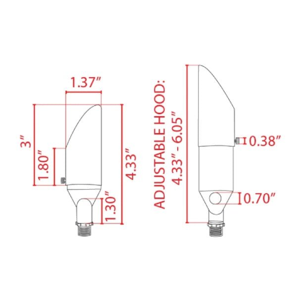 Abba Lighting built-in LED brass up light dimensions for accurate layout
