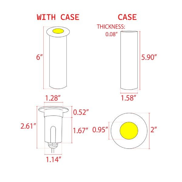Abba Lighting DM52 small round built-in LED well light dimensions for accurate planning