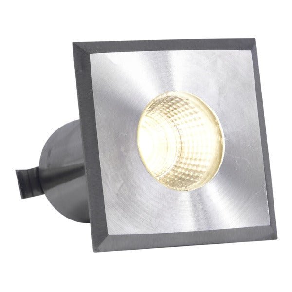 Abba Lighting DM52 small square built-in LED well light stainless steel lit for robust illumination