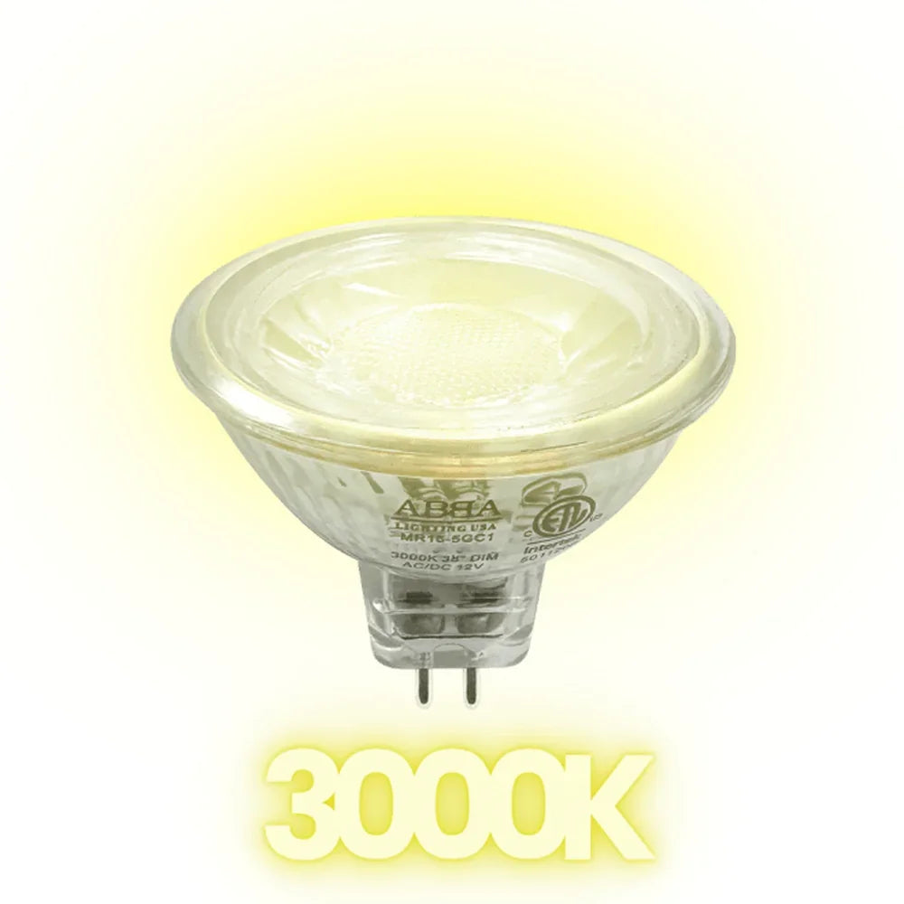 5W MR16 LED Bulb 38° IP65 Waterproof ETL Listed Outdoor - Abba Lighting USA