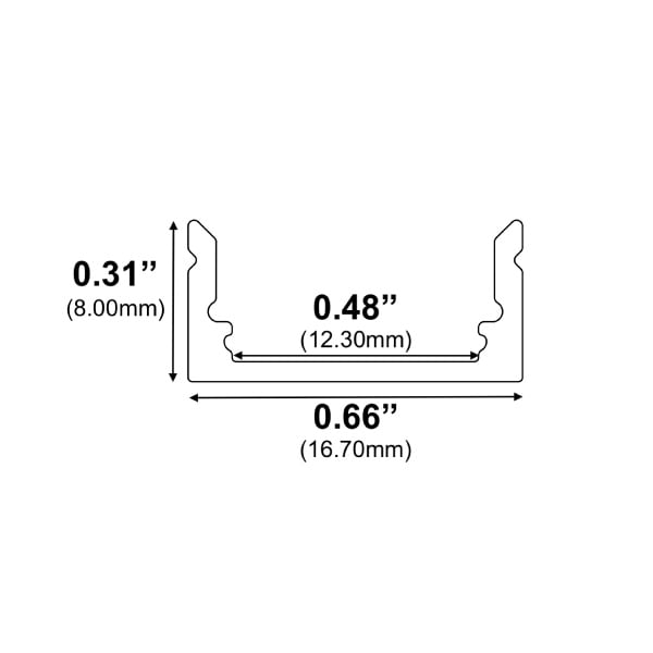 11/16" Low Profile Slim Line 10' LED Channel - Alberko