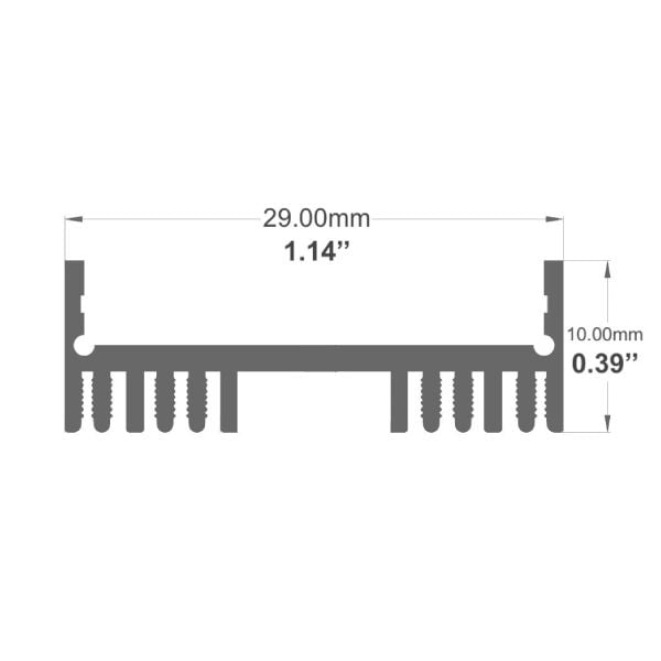 1 1/8" Square Top 8' LED Channel - Alberko