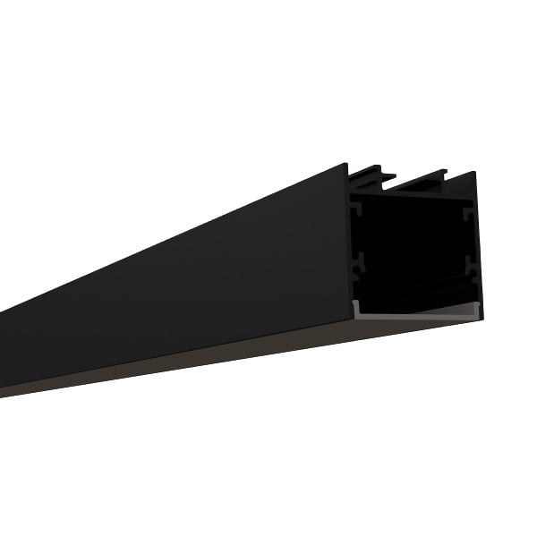 1-1/2" Square Surface Black Lens LED Channel 10ft - Alberko