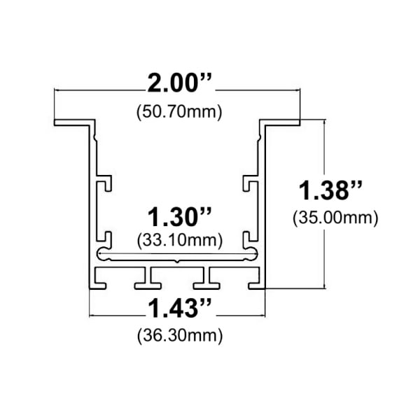 2" Deep Recessed 10' LED Channel - Alberko