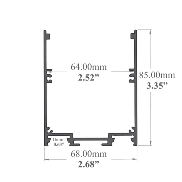 10' Up and Down Linear Pendant LED Channel - Alberko