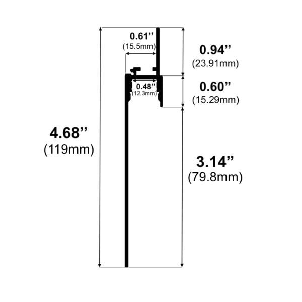 0.6" Mud-In 94.5" LED Channel w/ Baseboard - Alberko