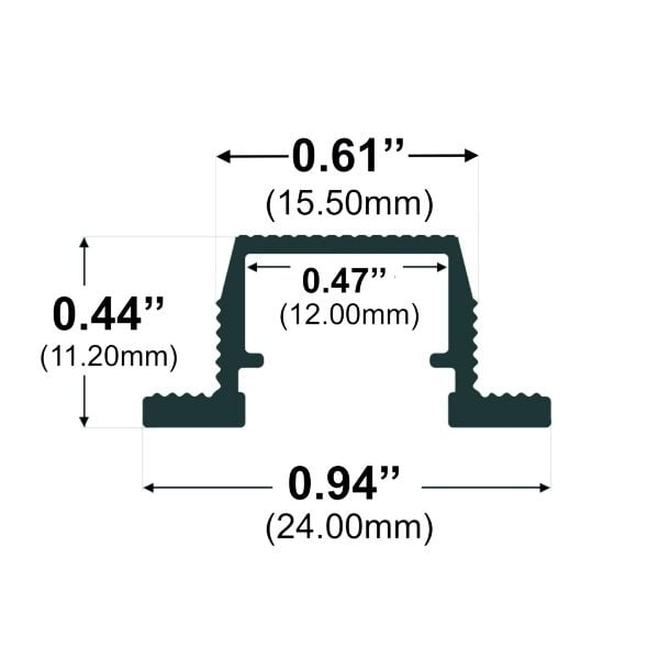 8' Flush Mount Wing LED Channel - Alberko
