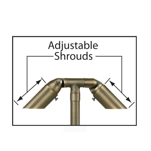 Small Adjustable 2 Head and Shroud Path Light 731B-T - Corona Lighting