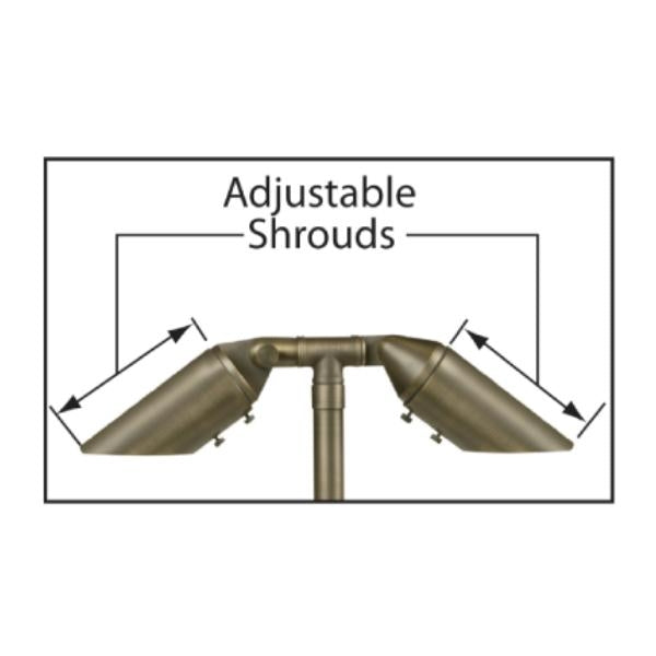 Big Adjustable 2 Head and Shroud Path Light 732B-T - Corona Lighting