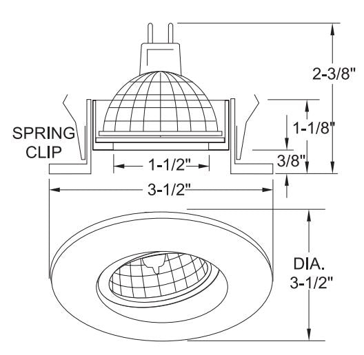2" Regressed Adjustable Gimbal Trim - Elite Lighting