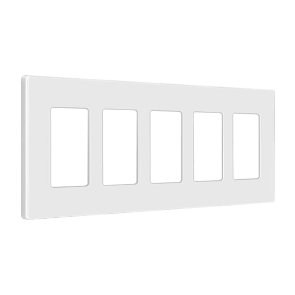 Screwless 5 Gang Wall Plate - Enerlites