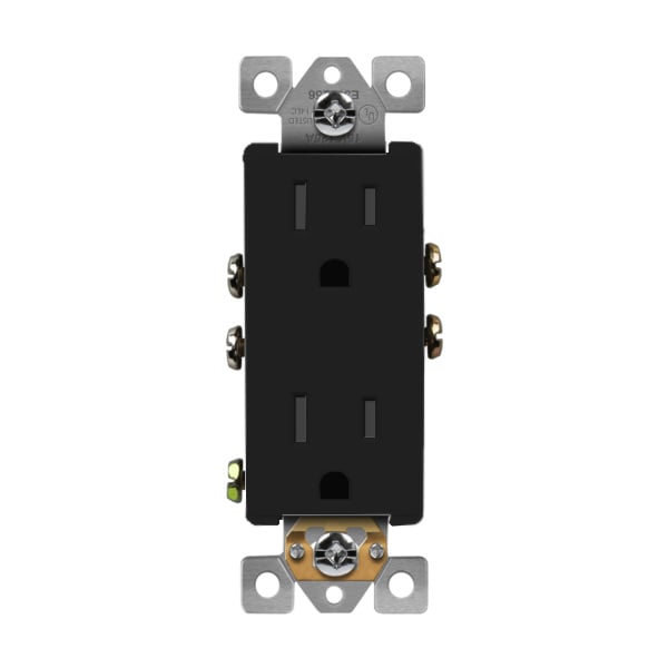 Decorator Receptacle w/ Self-Grounding - Enerlites
