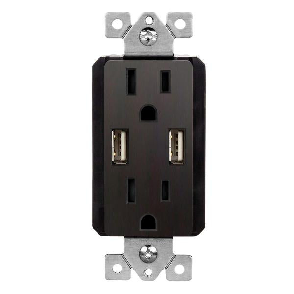 Receptacle w/ USB Charger - Enerlites