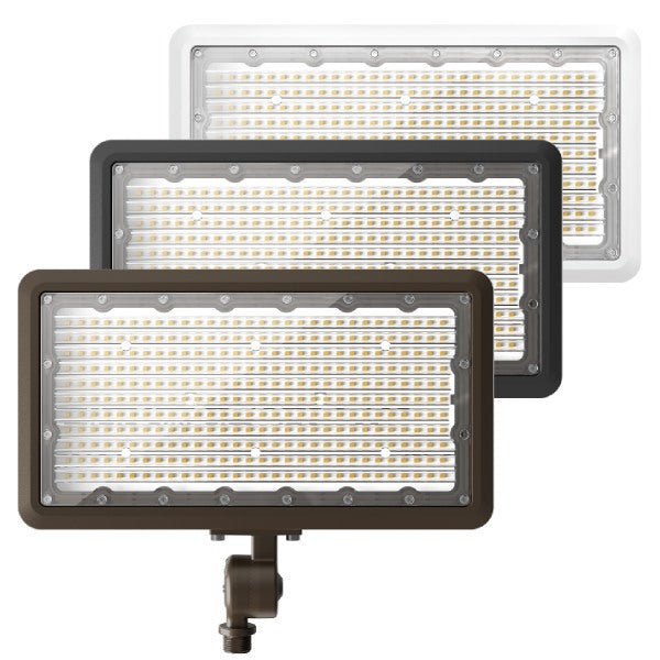 100/120/150W Tri-Power Tri-Color Knuckle Mount LED Flood Light w/ Photocell - Envision LED