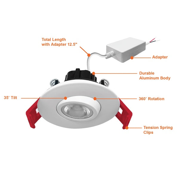 2" 5W 12V Eyeball LED Down Light 3000K - Envision LED