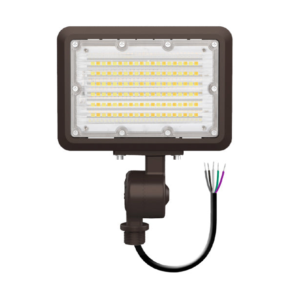 30W Tri-Color Knuckle Mount LED Flood Light w/ Integrated Photocell - Envision LED