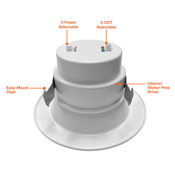 4" 6/9/12W 277V Smooth 5CCT Down Light - Envision LED