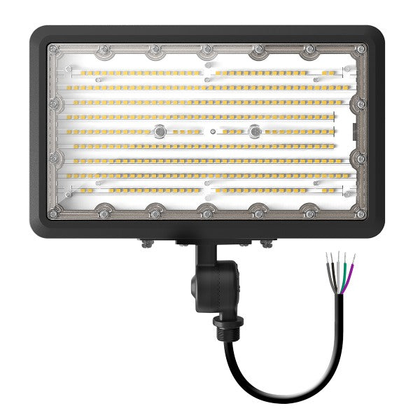 60/80/100W Tri-Power Tri-Color Knuckle Mount LED Flood Light w/ Photocell - Envision LED