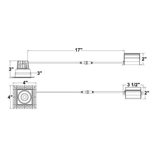 8W 2" Square Trimless 5CCT Down Light - Envision LED
