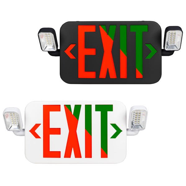 Bi-color combo emergency exit light with LED technology