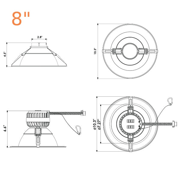 6-8" 32/40/55W Multi-Wattage Round Commercial Downlight - Envision LED