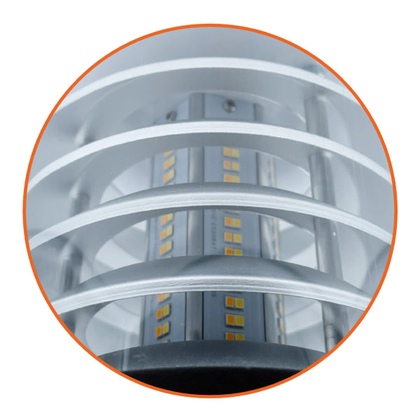12/16/22W 5-Color Round Flat Louver LED Bollard - Envision LED