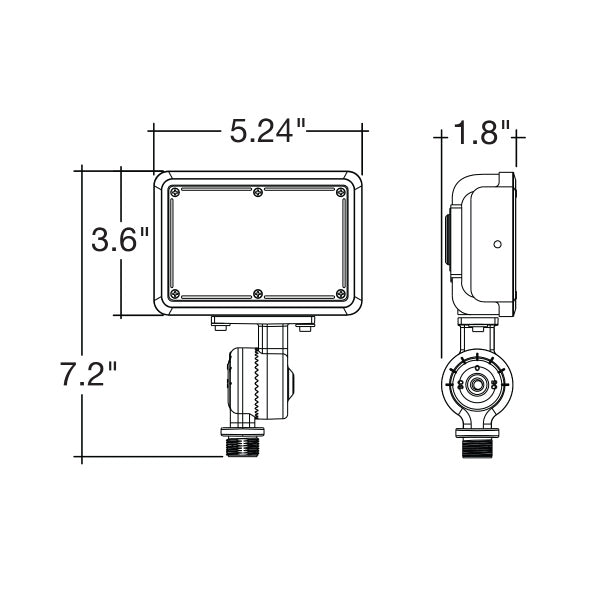 15W Tri-Color Knuckle Mount LED Flood Light w/ Integrated Photocell - Envision LED