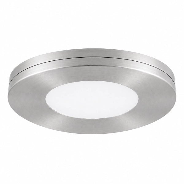 Silver slim puck under cabinet lighting providing clean and modern illumination