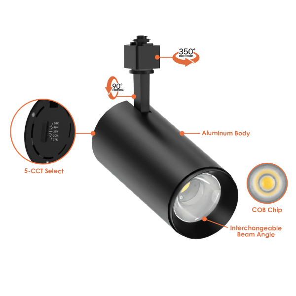 ENV 10W 5-Color CCT Track Light Black/White