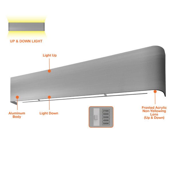 Envision Up/Down Light Nickel for vanity lighting