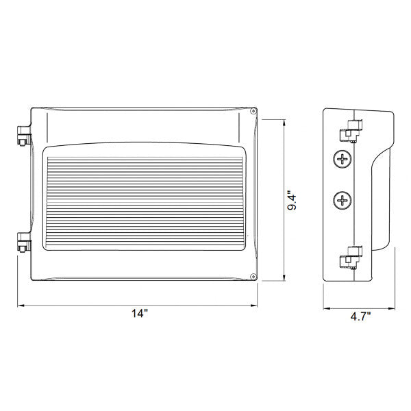 60/80/100W Tri-Color Semi-Circle Wall Pack - Envision LED