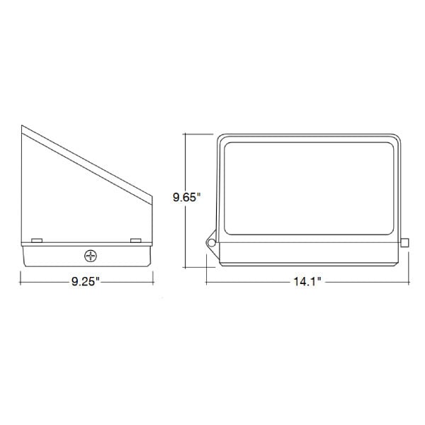 30W-150W Tri-Color Cutoff LED Wall Pack w/ Photocell - Envision LED