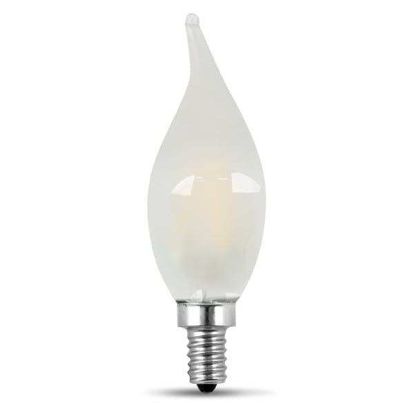 3.3W Frosted Flame Tip Candelabra 2 Pack 2700K - Feit