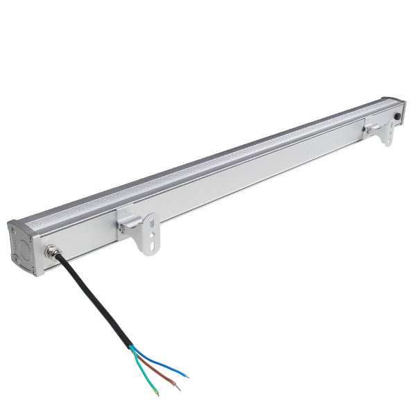 Bracket design of waterproof 24-inch RGB/CCT wall washer providing secure mounting options