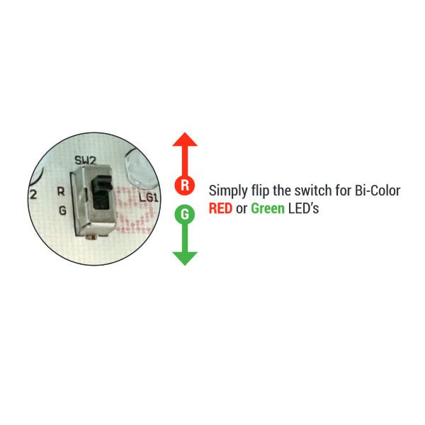 Bi-color LED switch combo exit signs with LED lights