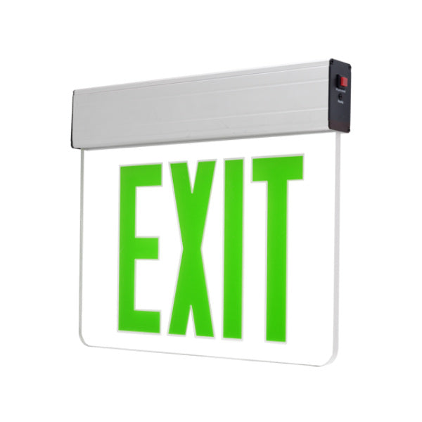 Single Face Clear Glass LED Exit Sign w/ Battery Back up - Portor Lighting