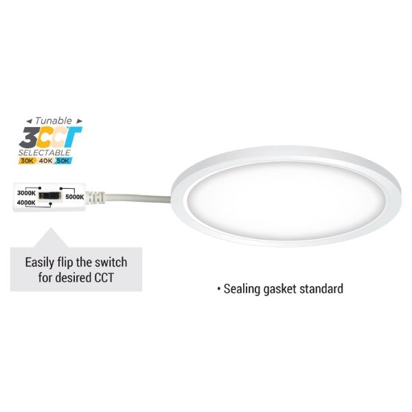 15W 7" Tri-Color Round Surface Mount Light - Portor Lighting