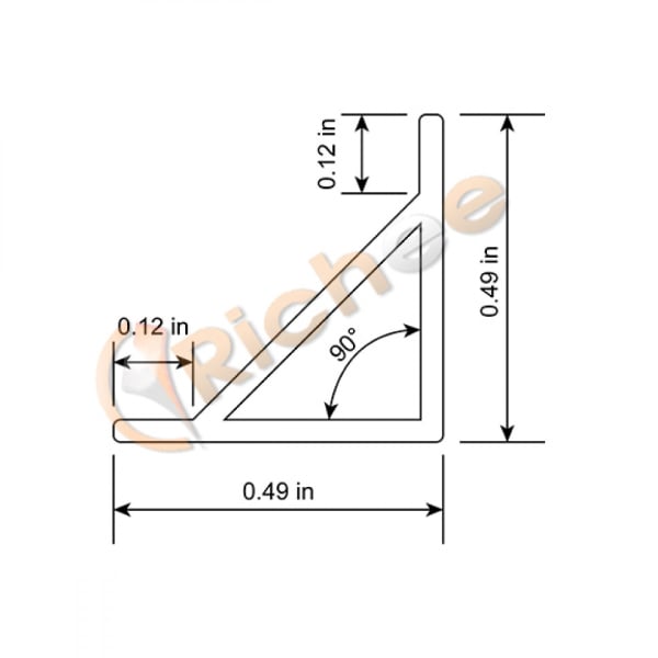 1/2" Simple Angled Aluminum Channel - Richee Lighting
