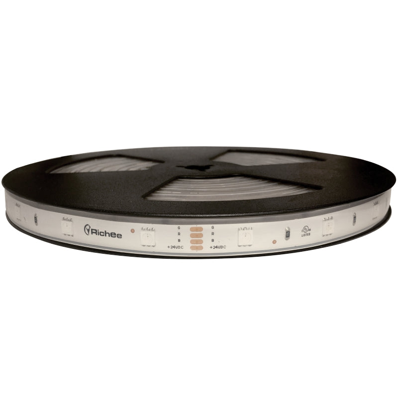 2.2W/ft Water Resistant RGB UL LED Strip IP67 50' - Richee Lighting