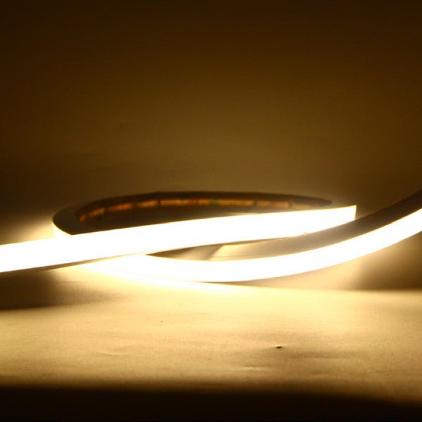 Unlit warm white neon square RGBW LED strip with emergency lighting capabilities for applications
