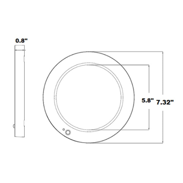 15W 7" 3-Way Bi-Level Motion Sensor Surface Mount Light - Rayco Lighting