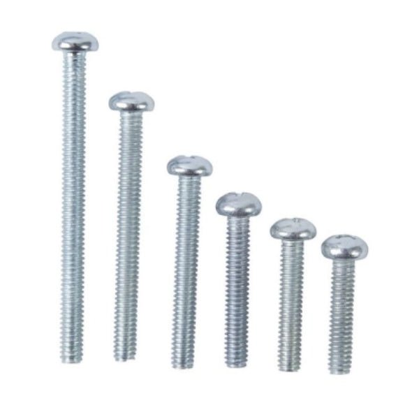 Hardware (Screw / Anchor / Grommet) in White 8-32 Thread Round Head Zinc Finish