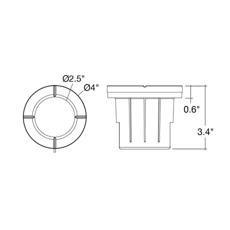 Solid Brass In-Ground Ribbed Lens Well Light - Envision LED