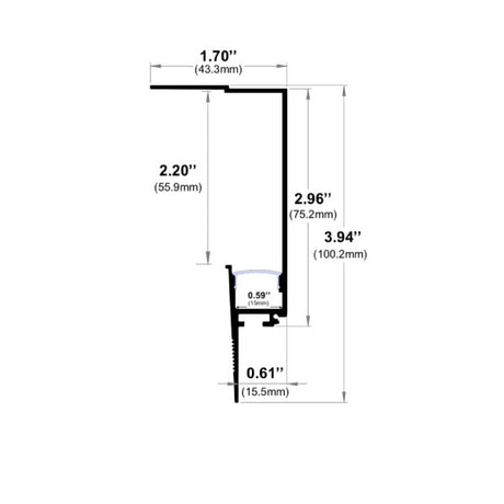 0.6" Cove Light Mud-In 94.5" LED Channel - Alberko